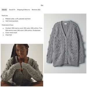Aritzia Wilfred Alps Cardigan in Grey Size XXS